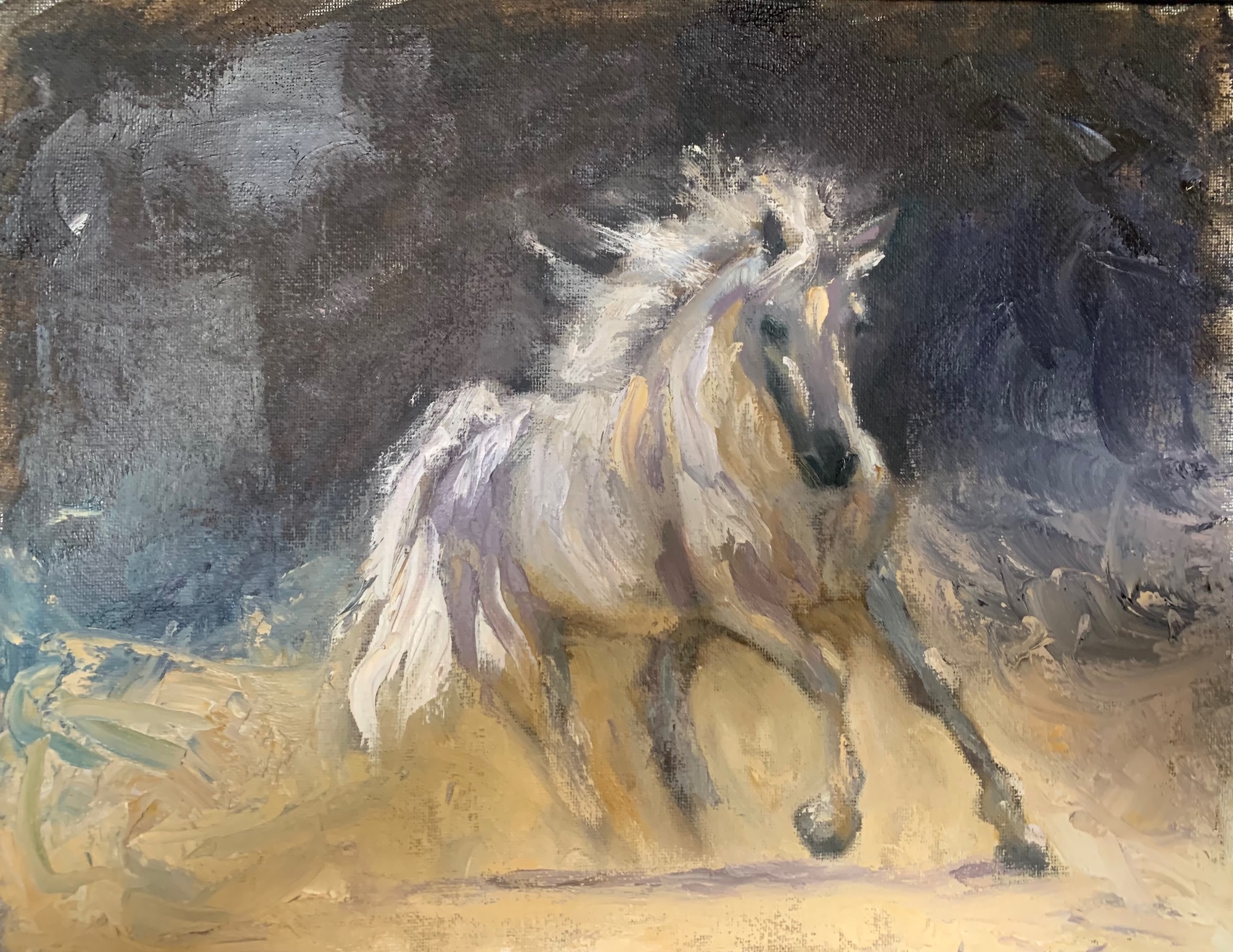 Painting of a white horse