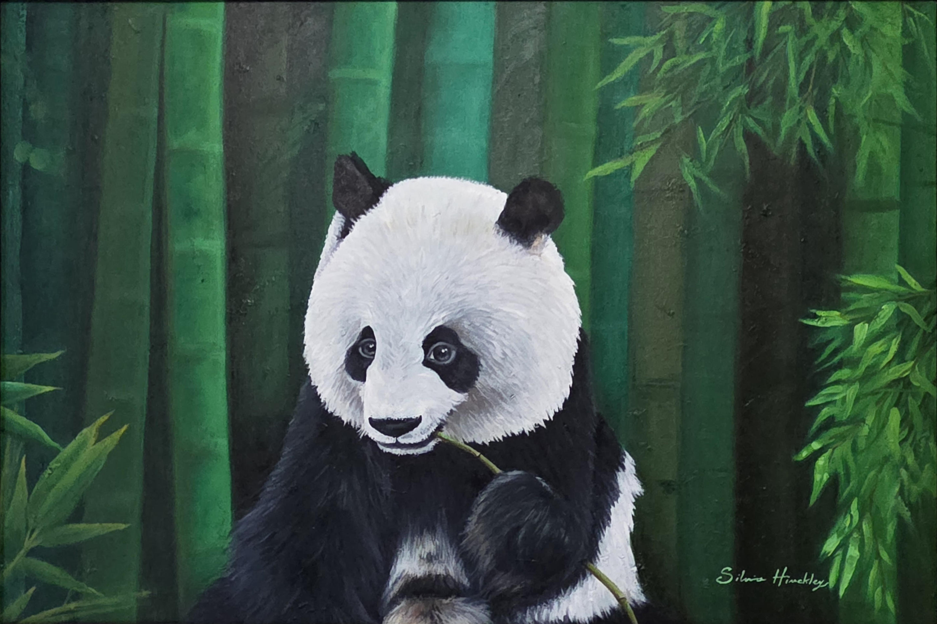 painting of a gorilla in a green jungle